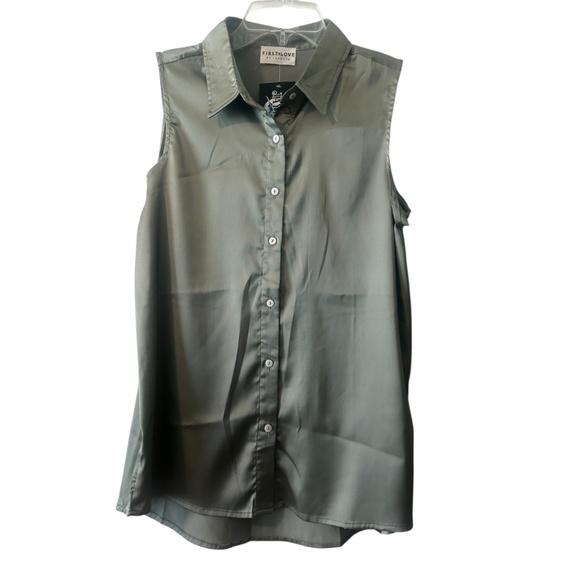 First Love by Lovelyn Sleeveless Top Sage - Picture 1 of 2
